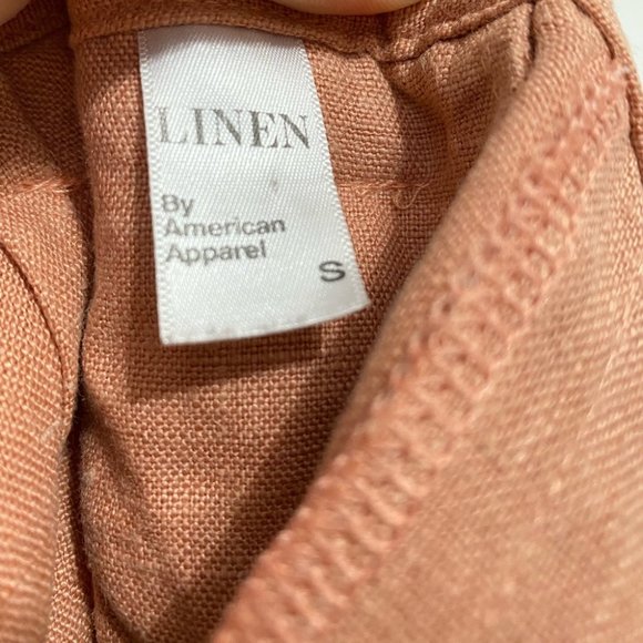 American Apparel Blush Pink High Waisted Linen Shorts - Picture 4 of 6